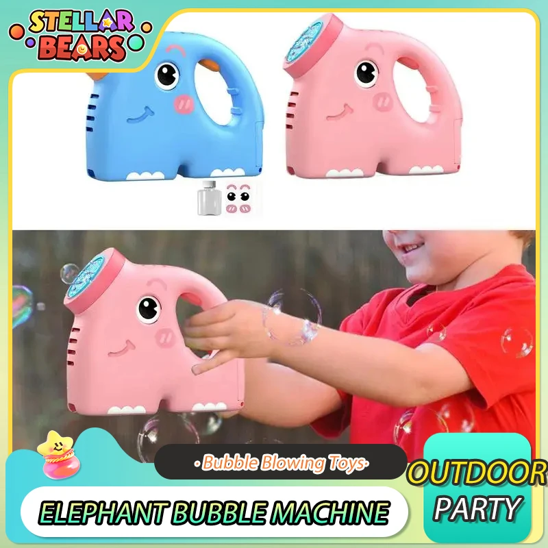 Máquina sopladora de burbujas automática, máquina de burbujas de elefante de mano, juguetes para soplar burbujas, juego de playa al aire libre, juguete eléctrico de burbujas para niños
