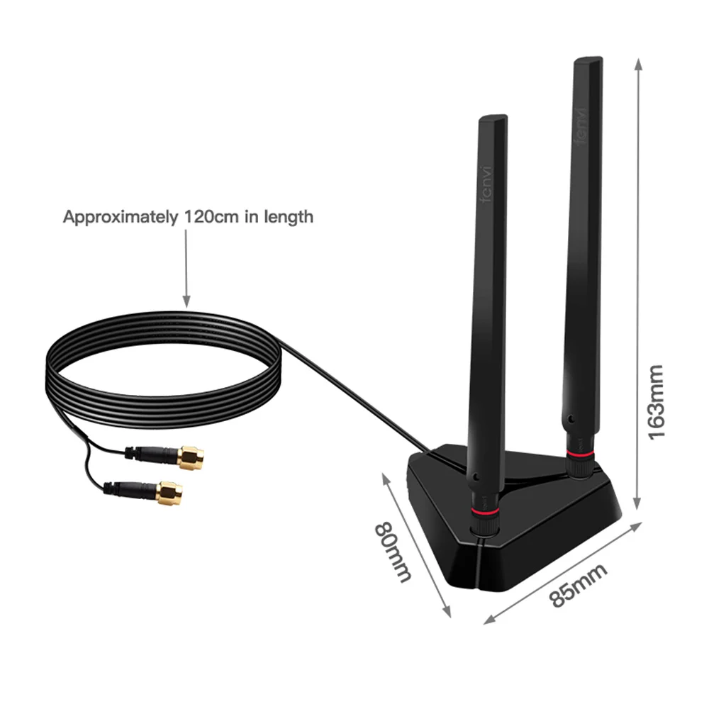 WiFi Antenna RP-SMA Male Connector Dual Band 2.4GHz 5GHz For AX210 AX200 PCI-E WiFi Network Card Adapter Wireless Router Desktop