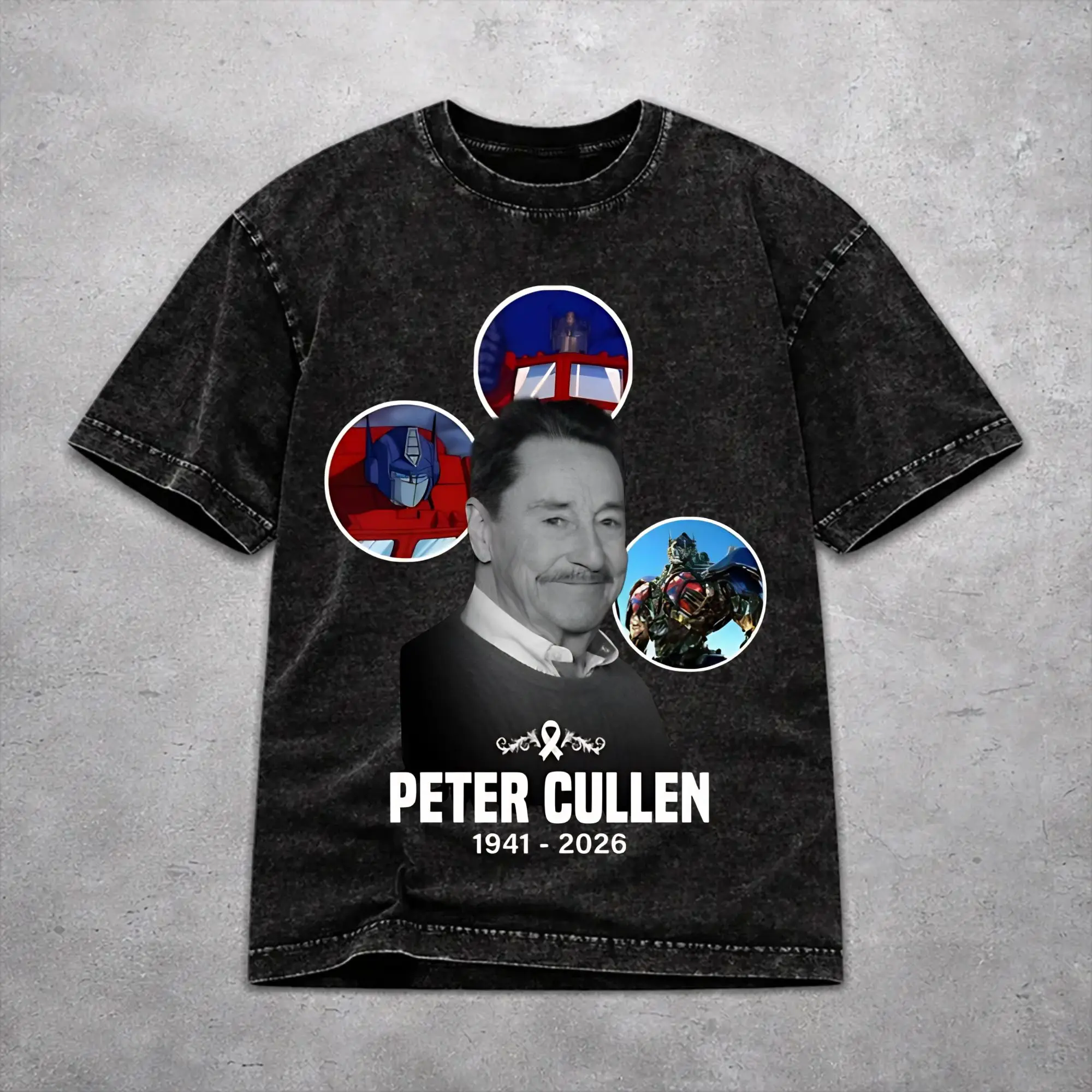 Retro Women Men Peter Cullen RIP Tee Shirt Oversize Washed  T Shirts Clothes