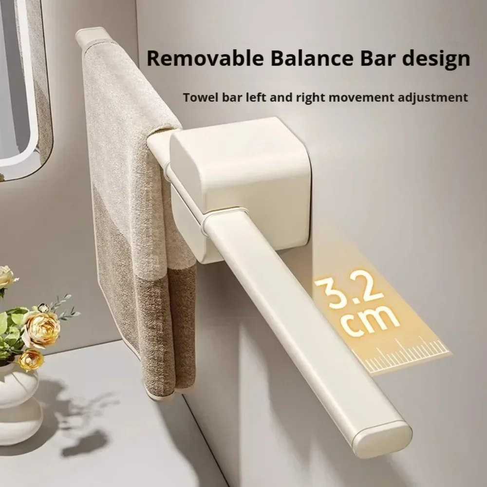 1pcs Wall-Mounted Bathroom Balance Towel Bar 40-60cm Storage Rack Towel Rack Bathroom Facilities Organizer Accessories