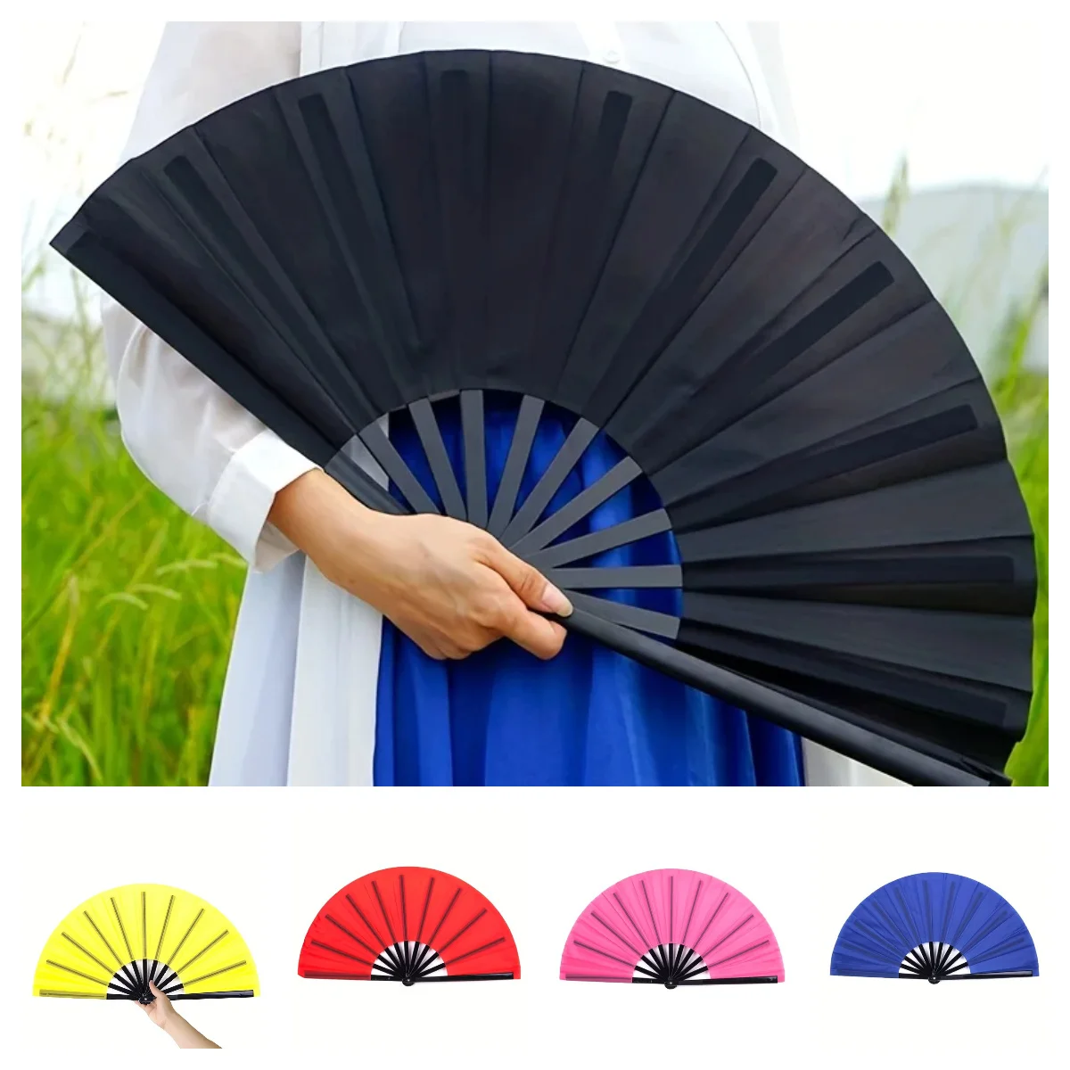 10 Inch Folding Fan Hand Silk Cloth DIY Chinese Folding Fan Wooden Bamboo Antiquity Fold Fans DIY Calligraphy Painting Decor