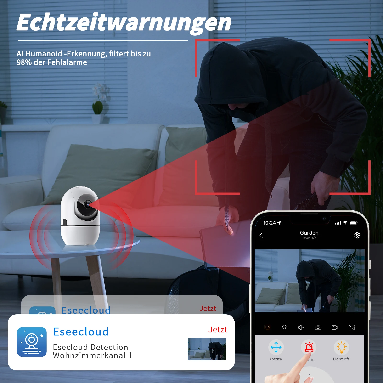 WESECUU 1080P HD Home Security Cameras Security Protection Indoor Wireless WIFI MINI Camera 2.4G Wi-Fi Two-Way Talk