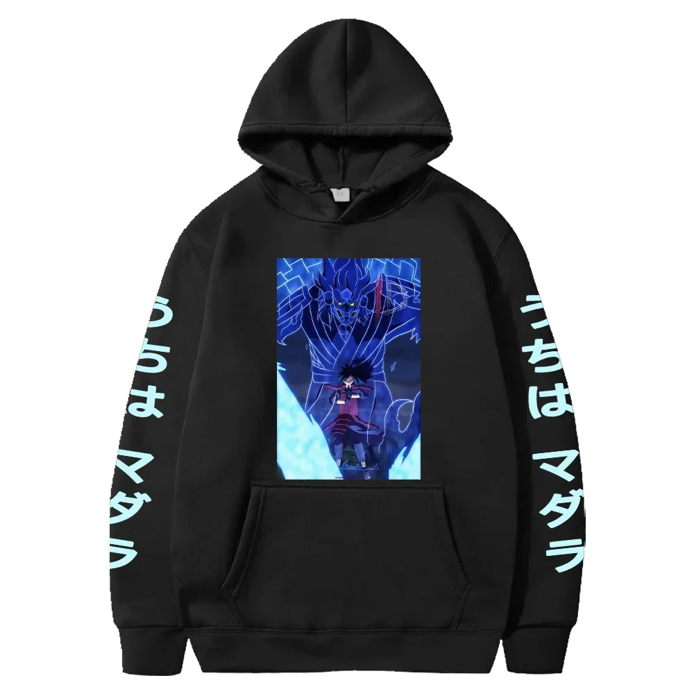 NARUTO Anime Clothing Uchiha Madara Cool Graphic Printed Hooded Men Women Manga Hoodies Streetwear Harajuku Sweatshirt