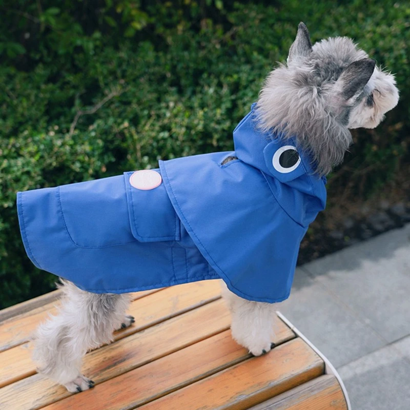 Pet Raincoat Pet Clothes Outdoor Waterproof Fabric Inner Breathable Mesh Safety Reflective Strip Puppy Big Dog Cape Clothes