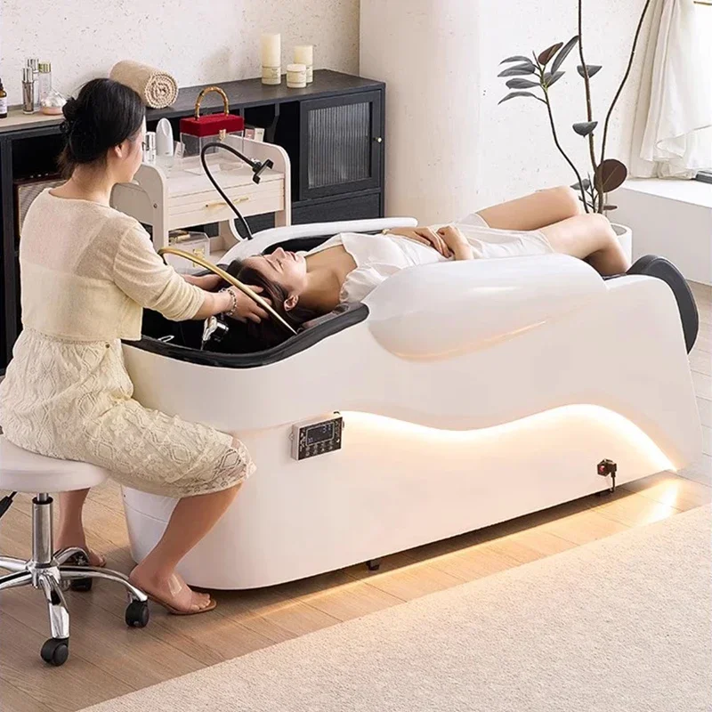 Electric Spa Bed Hair Massage Stock Headspa Japanese Water Washbasin Professional Chair Shampoo Styling Cama Abatible Salon