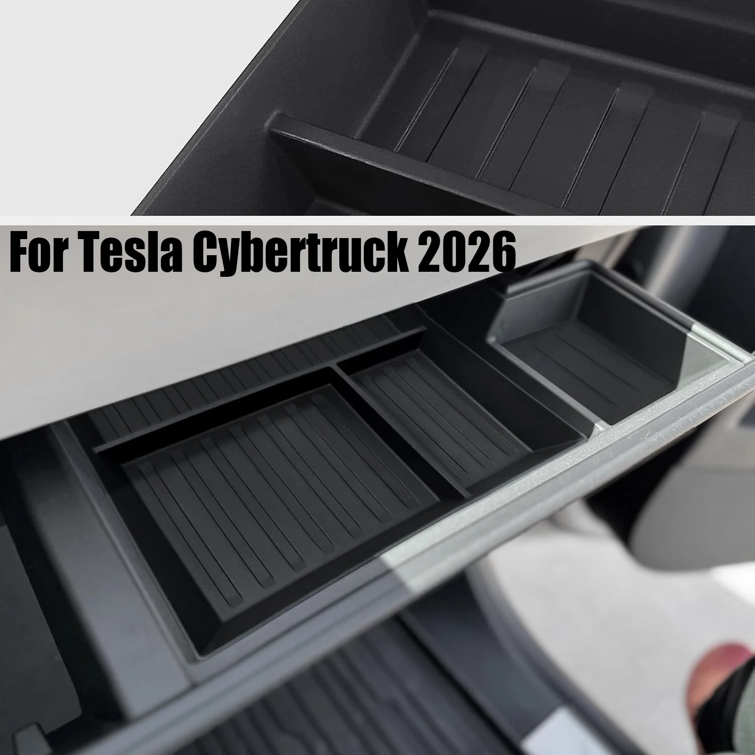 For Tesla Cybertruck 2026 Central Console Glove Box Storage Organizer Tray Tidying Case Car Pickup TPE  Interior Car Accessories