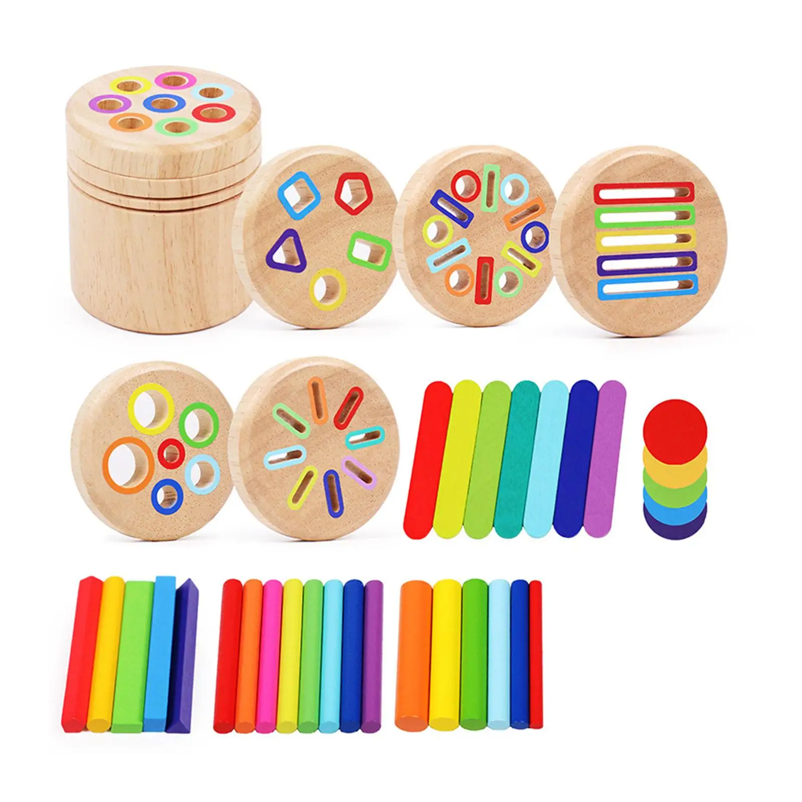 Drewniane kolorowe patyczki do sortowania, zabawka sensoryczna, nauka dopasowywania kolorów, gra edukacyjna dla maluchów