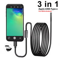 7mm 3 in 1 Mini WiFi Endoscope Inspection Camera USB/Type-C 1080P HD Waterproof Micro Pipeline Borescope for Android IOS Iphone