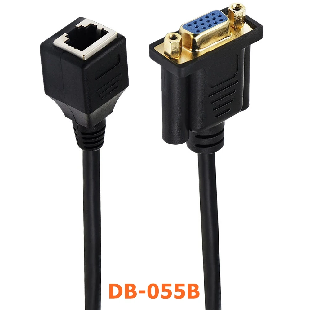 VGA Male to RJ45 Female Adapter Extender Cable 15cm Cat6 Cat5e Ethernet Signal Transmission LAN Cable for VGA Devices