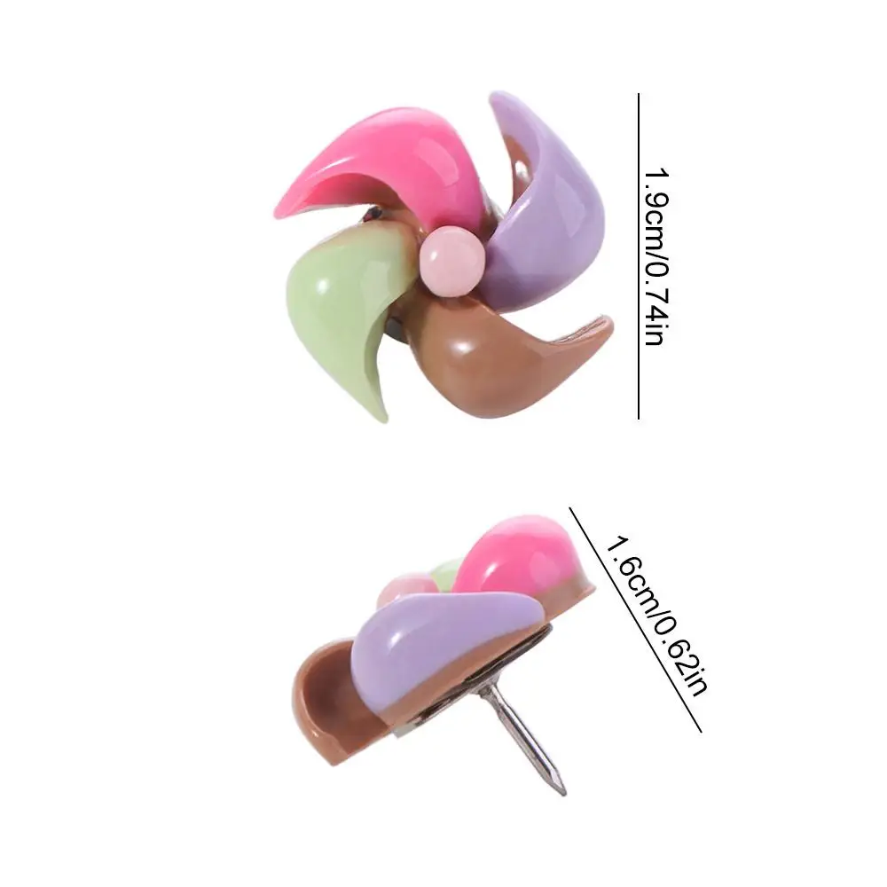 10/20/30Pcs Creative Windmill-Shaped Pushpins 3D Reusable Board Push Pin with Box Cute Decorative Studs Wall Markers
