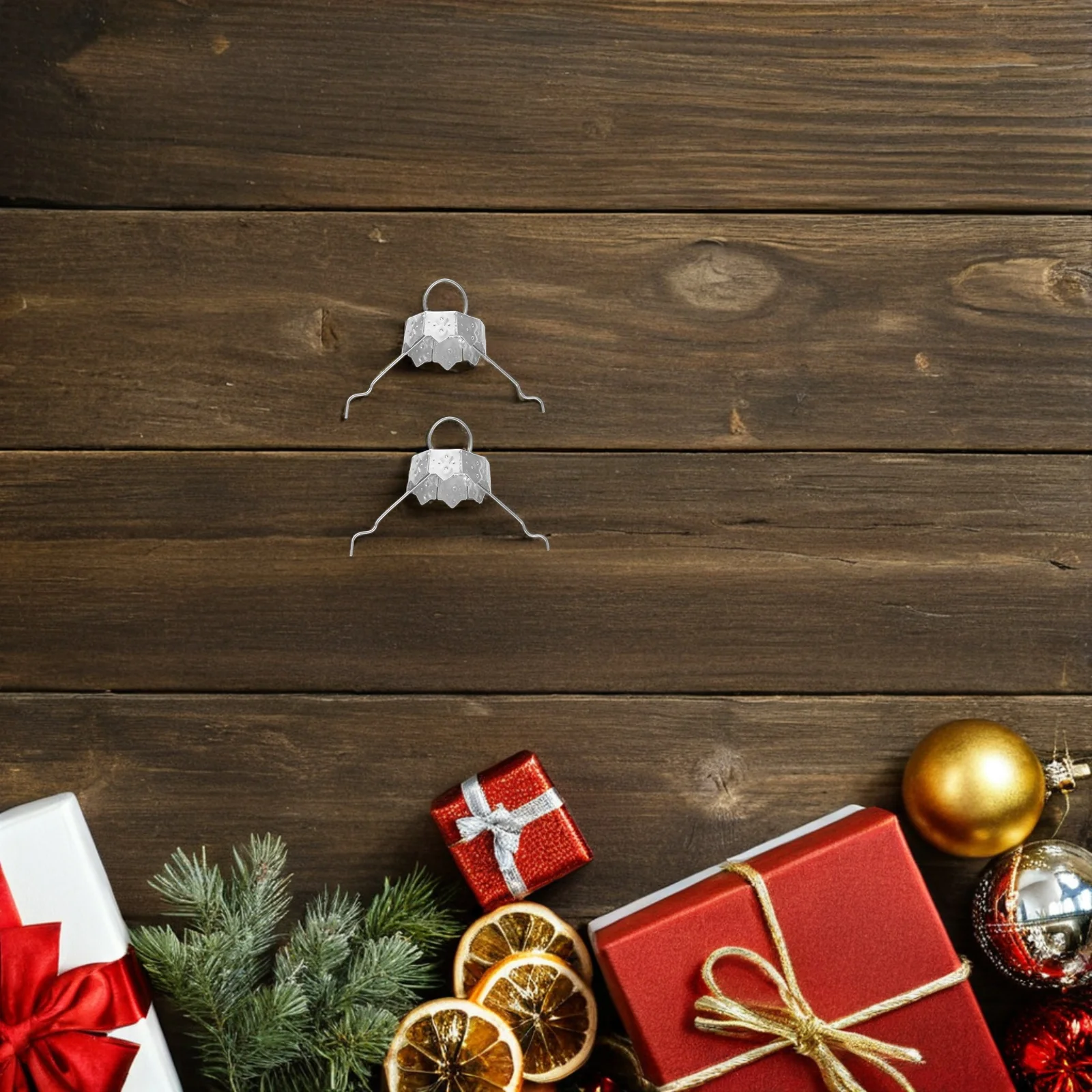 

100pcs Christmas Ornament Cap Round Metal Xmas Hangers Caps For Glass Ceramic Diy Decorations Party Home Hotel Display