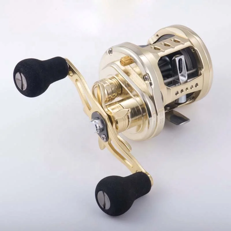 Salt Water Two Handles Slow Jigging Drum Fishing Reel Rider Full Metal Lurekiller Black Material Heavy Duty 15kg