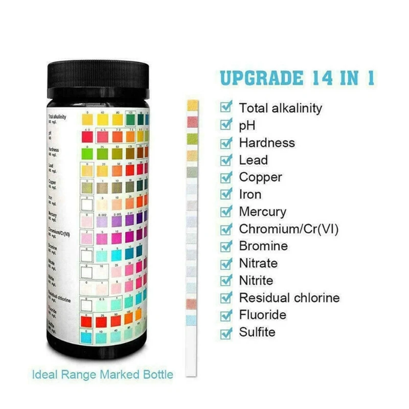 14 in1 carta reattiva per il PH della piscina cloro residuo PH alcalinità durezza Drop Shipping