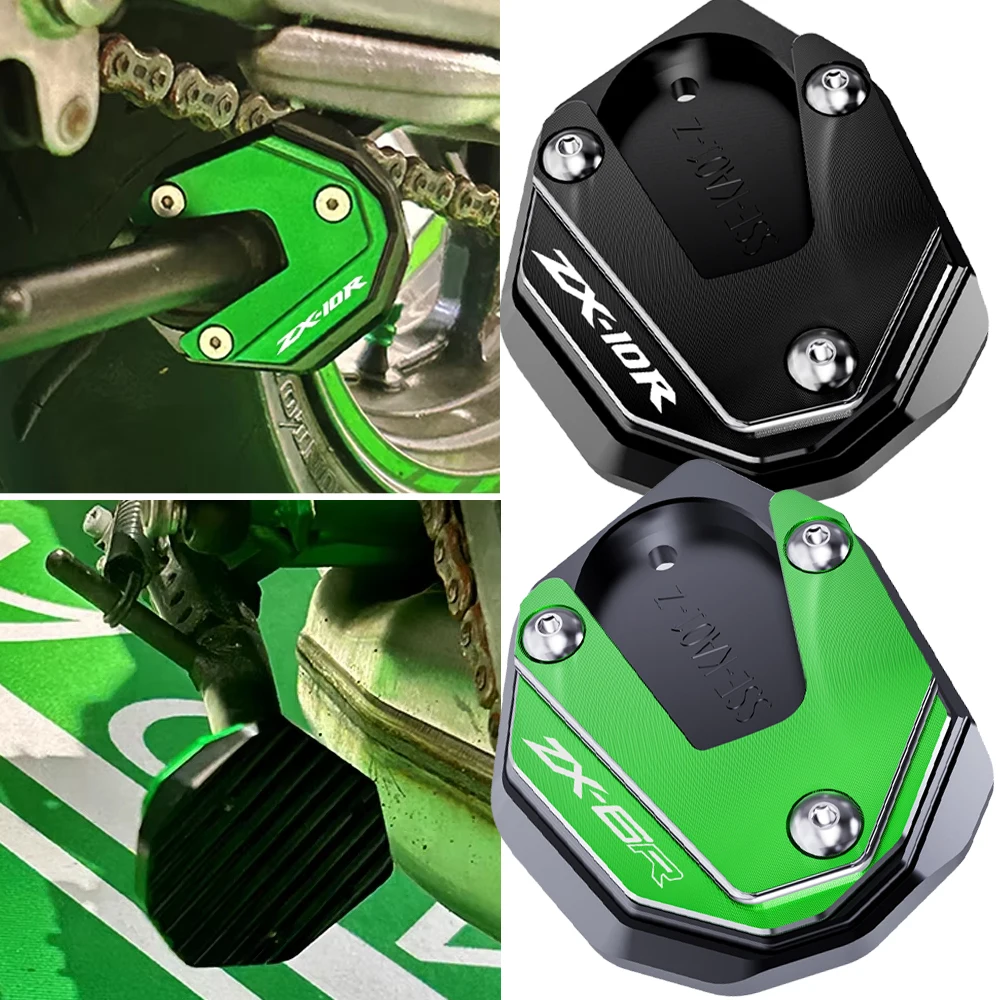 

For KAWASAKI Ninja ZX6R ZX10R ZX 6R 10R ZX-6R ZX-10R 2017-2023 2024 2025 CNC Motorcycle Kickstand Foot Side Stand Extension Pad