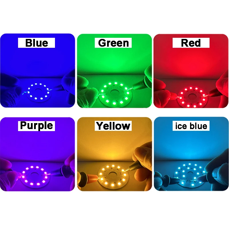 24V LED Yellow Blue Green Red Purple Lamp Light Board Bulb Round Light Source