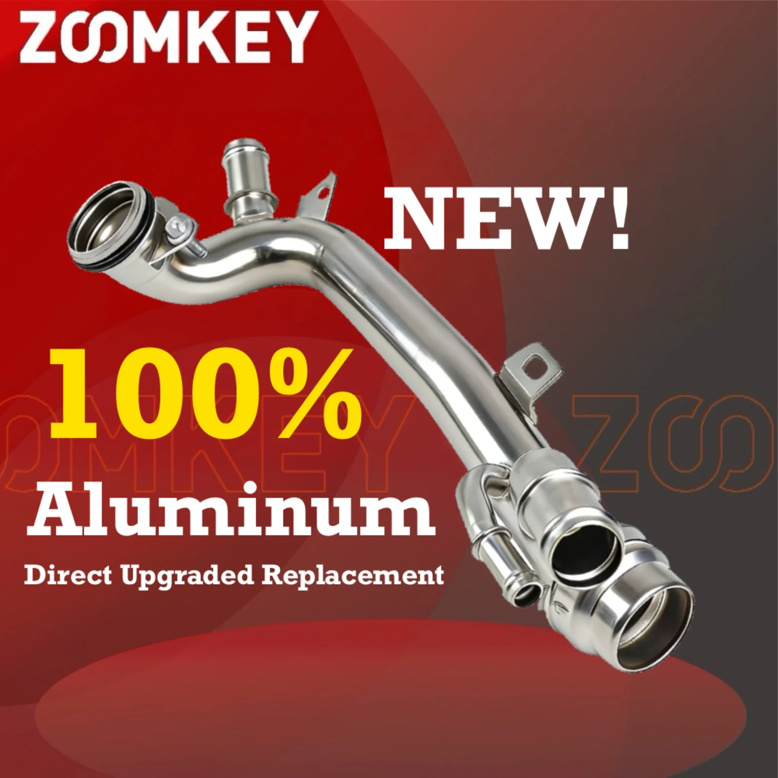

ZOOMKEY Aluminum Engine Thermostat Coolant Pipe for Mercedes Benz C 200 E 200 4MATIC E 300 A2642008600 A2642004201 2642008600