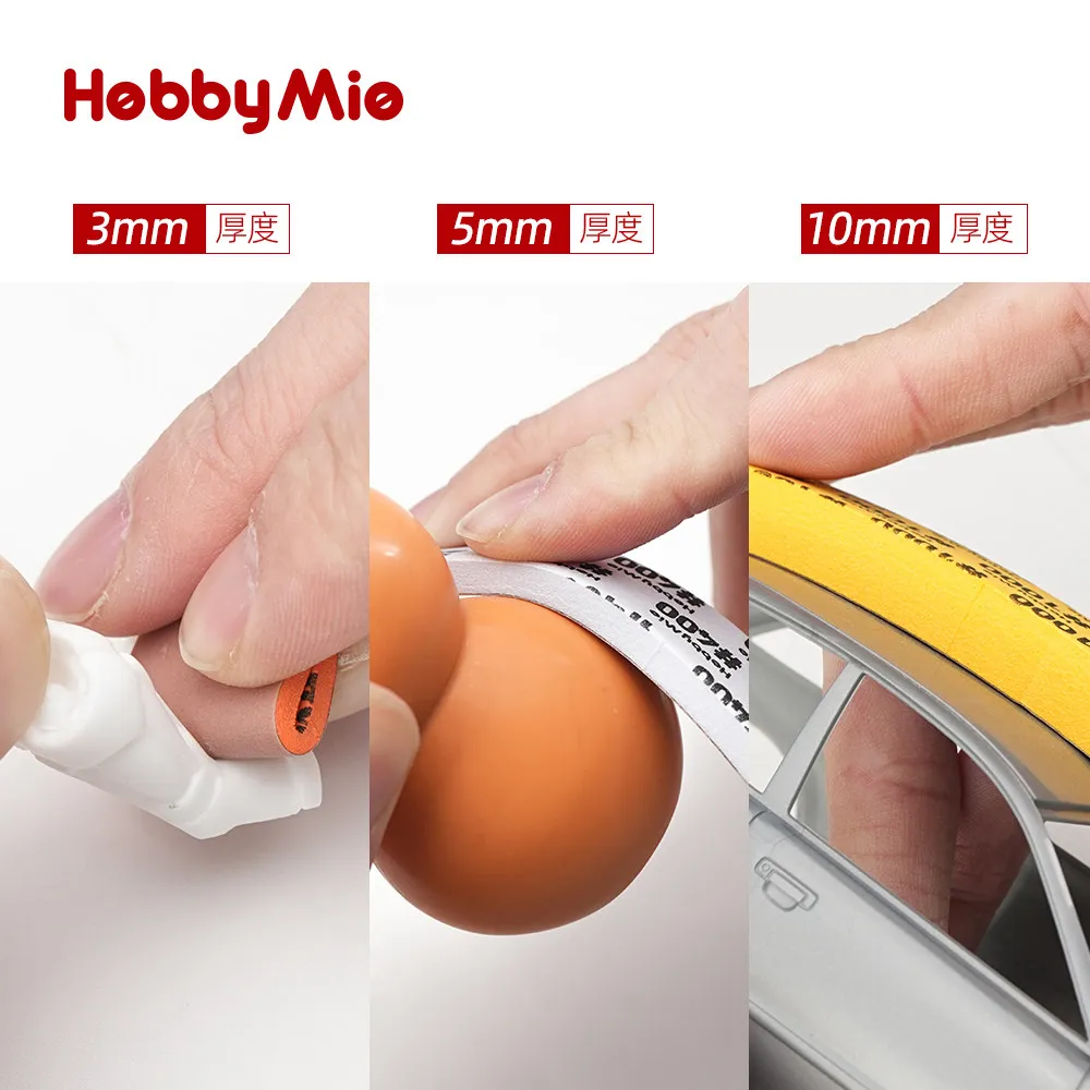 Schleifpapier-Set, 3, 5, 10 mm dick, speziell für Schleifpapier, Polieren, Modellpolierwerkzeug