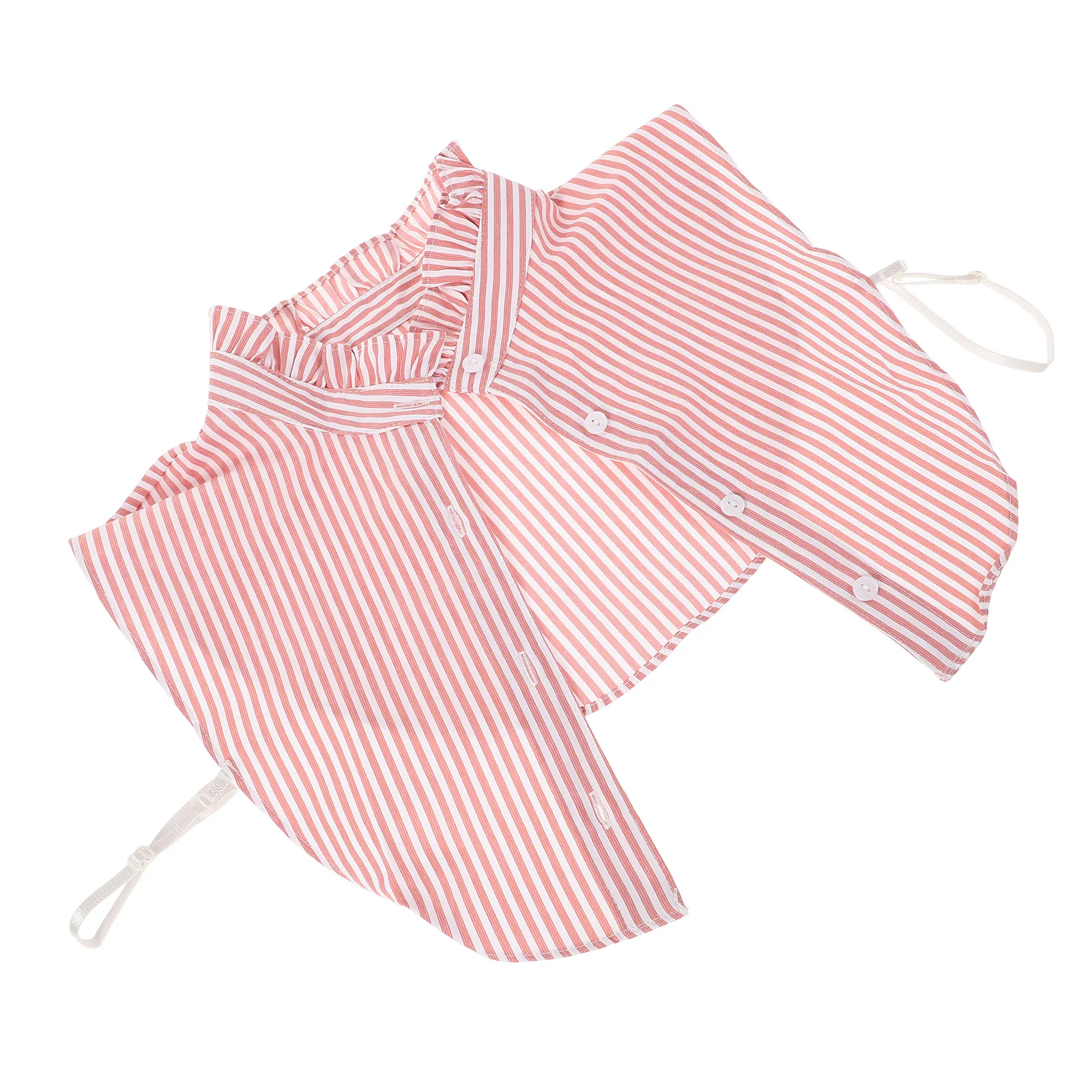 

Chic Striped Detachable Fake Collar Women Multifunctional Neck Ruffle Collar for Various Outfits Collars Detachable