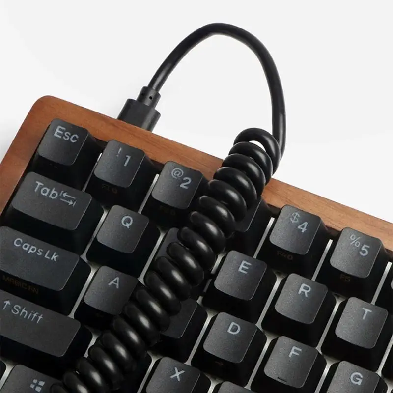 Y4QF Keyboard Cáp cuộn dây cáp C tùy chỉnh cáp cuộn dây Cáp cho trò chơi phụ kiện bàn phím chơi game