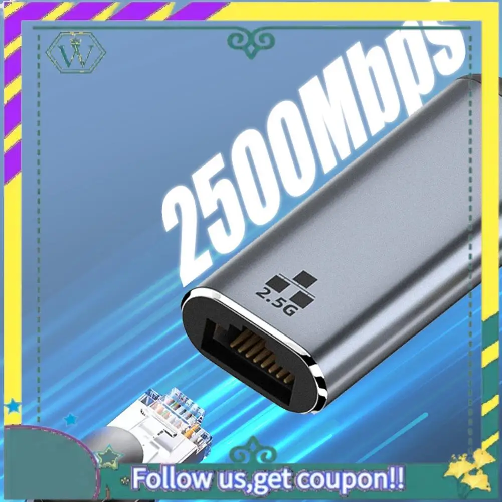 NEW 2.5G Ethernet Adapter USB C Ethernet Adapter 2.5 Gigabit Type C To Lan RJ45 Network Card For  Ipad Pro USB 3.0 Adapte