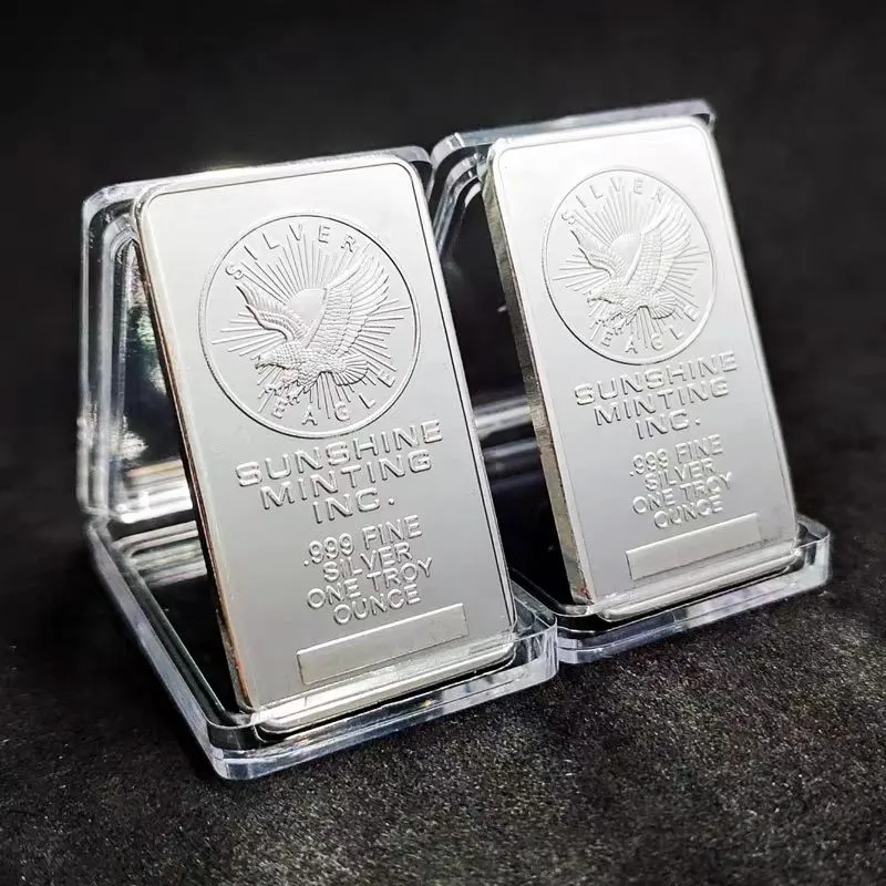 Silver Eagle Bar 1oz Silver Bar Sunshine Minting 999 Fine Silver One Troy Ounce Bullion Souvenir Bar - Image 6
