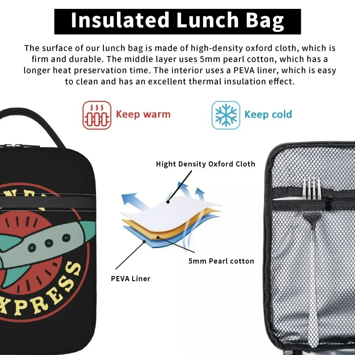 

Lunch Box Tote Food Handbag