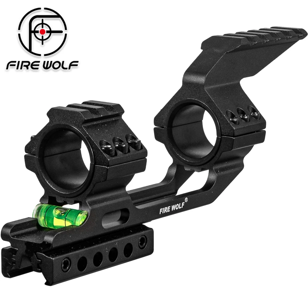 FIRE WOLF Scope Level Mount 25.4/30mm Optical Sights Rings Riflescope Mounts Use For 11/20mm Picatinny Rails With Extended Rails