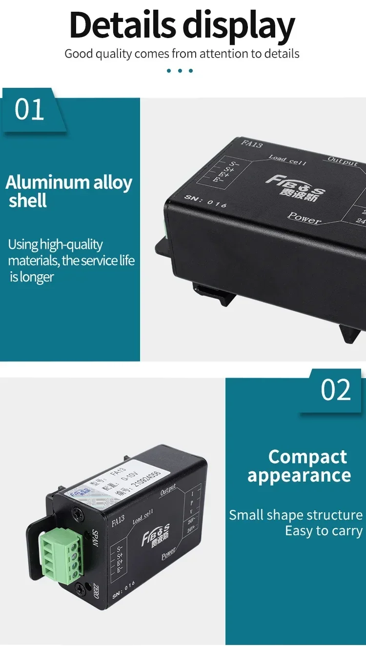 NEW IN STOCK Fibos FA13 Load Cell Analog Amplifier   4--20mA, 0--3.3v, 0--5v, 0--10v