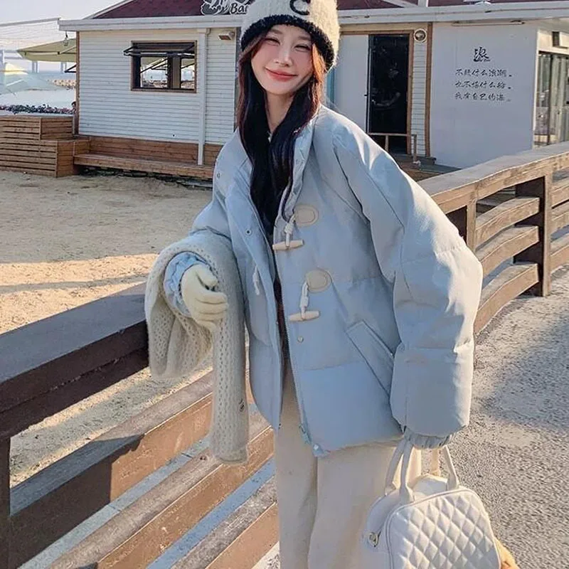 Women's Padded Jacket Korean Style New Stand Collar Short Cotton Coat Women Winter Warm Jacket Outerwear Casual Streetwear