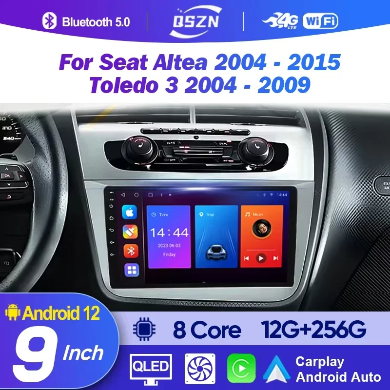 QSZN Car Radio For Seat Altea 2004 - 2015 Toledo 3 2004 - 2009(LHD) Car Multimedia Player Wireless Carplay 2Din DVD Navigation