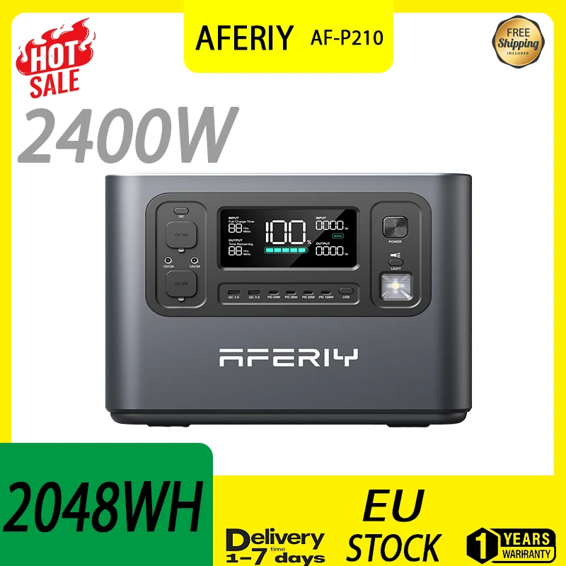 AF-P210 Energieopslag voeding 2400W 2048WH lithium batterij noodstroomvoorziening buiten huishoudelijke mobiele stroomvoorziening