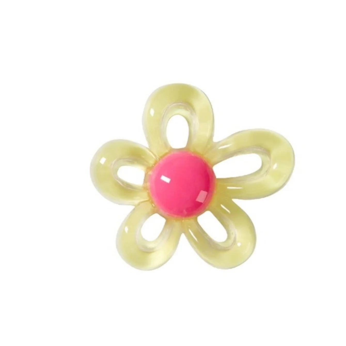 A Pair of Colorful Jelly Transparent Hollow Flowers Sweet Little Fresh Girl Earrings