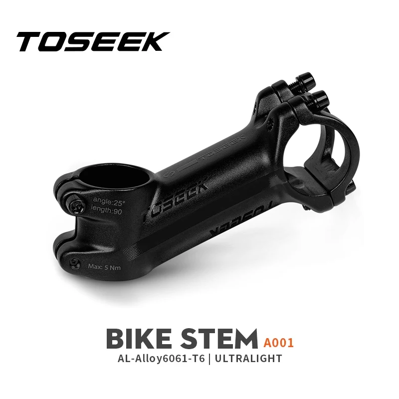 TOSEEK Mtb Road Bicycle Handlebar Stem 7 10 17 25 35 Degree Aluminum Stem 70 80 90mm MTB Power 31.8mm Bike Table Bicycle Parts