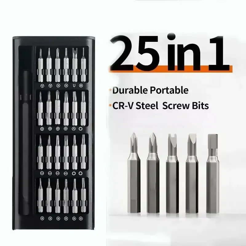 25 In 1 Precision Screwdriver Set Mini Magnetic With 24 Pcs Torx Screwdriver Bits Small Repair Hand Tool Kit For iPhone/PC/Came