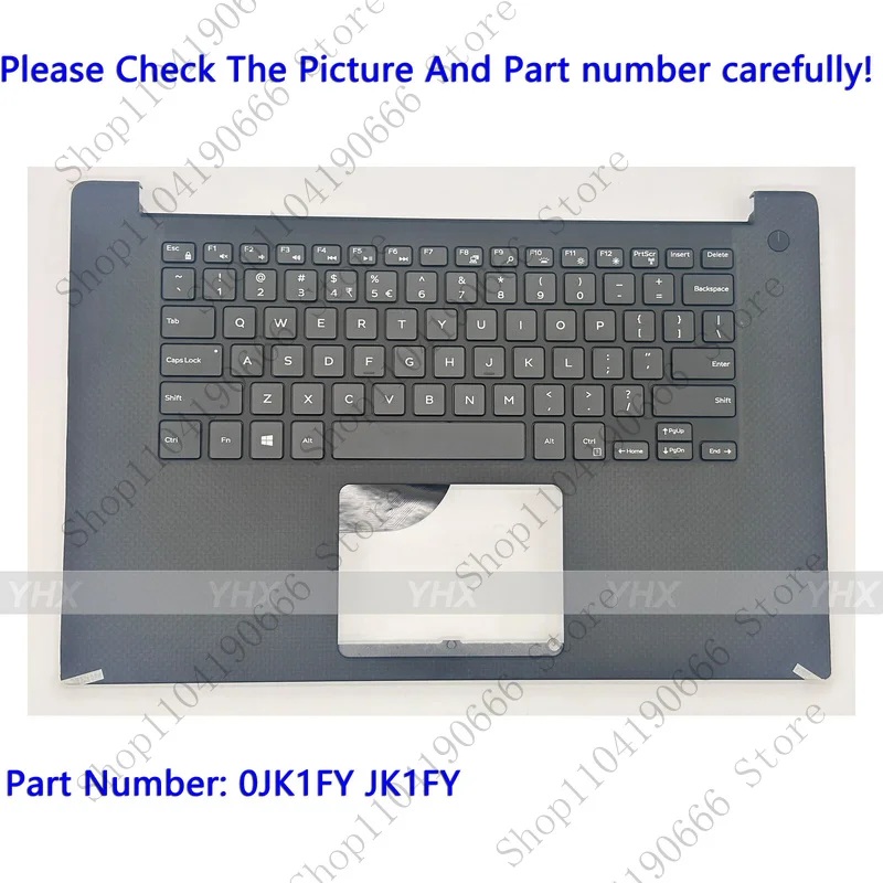 

Компоненты ноутбука 0JK1FY ЧЕРНЫЙ Новый для Dell XPS 15 9550 Precision 5510 P56F Клавиатура с упором для рук.