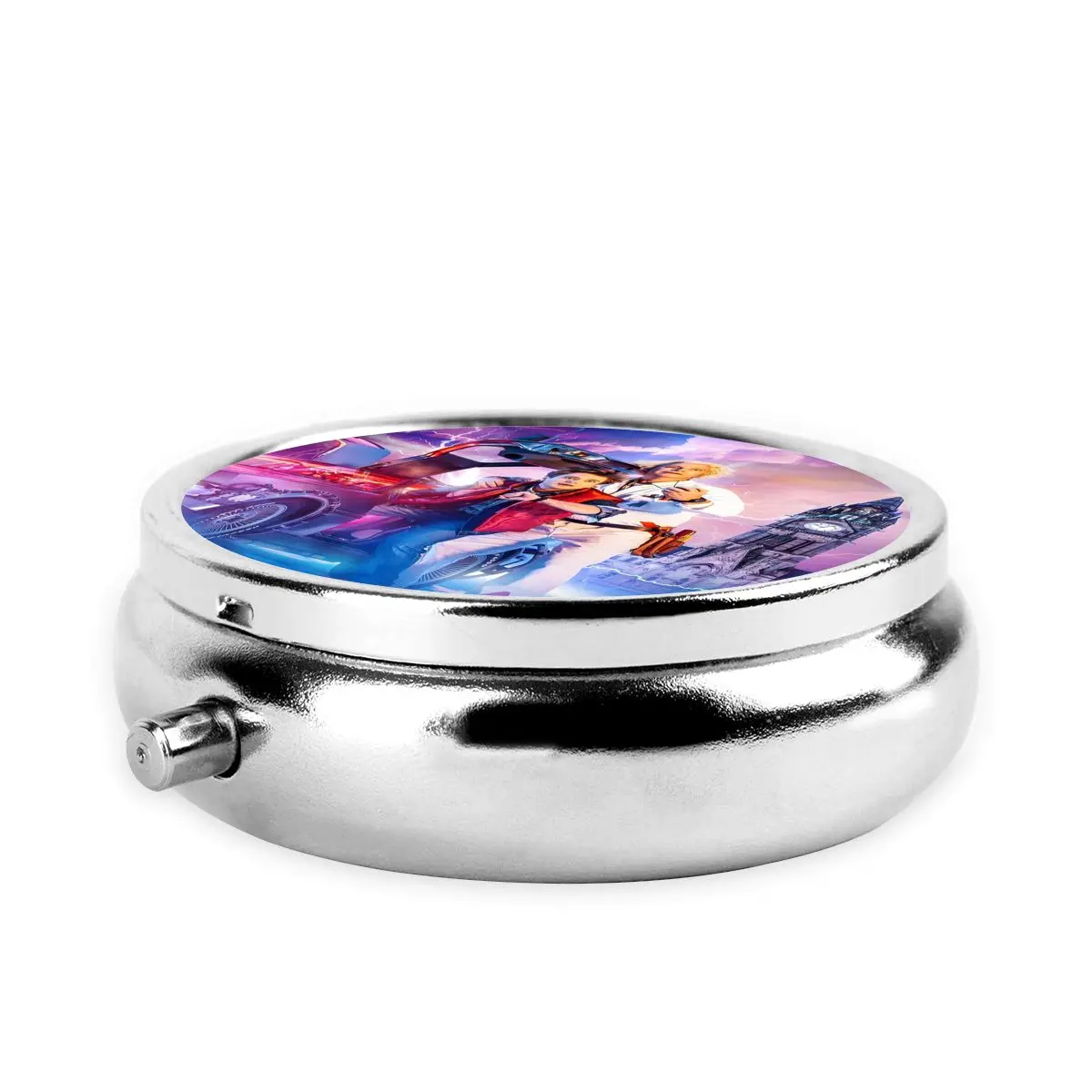 العودة إلى المستقبل حافظة حبوب منع الحمل المدمجة المحمولة لمحفظة الخيال العلمي الكوميدي فيلم الطب حقيبة للتخزين صندوق حبوب منع الحمل للسفر #5