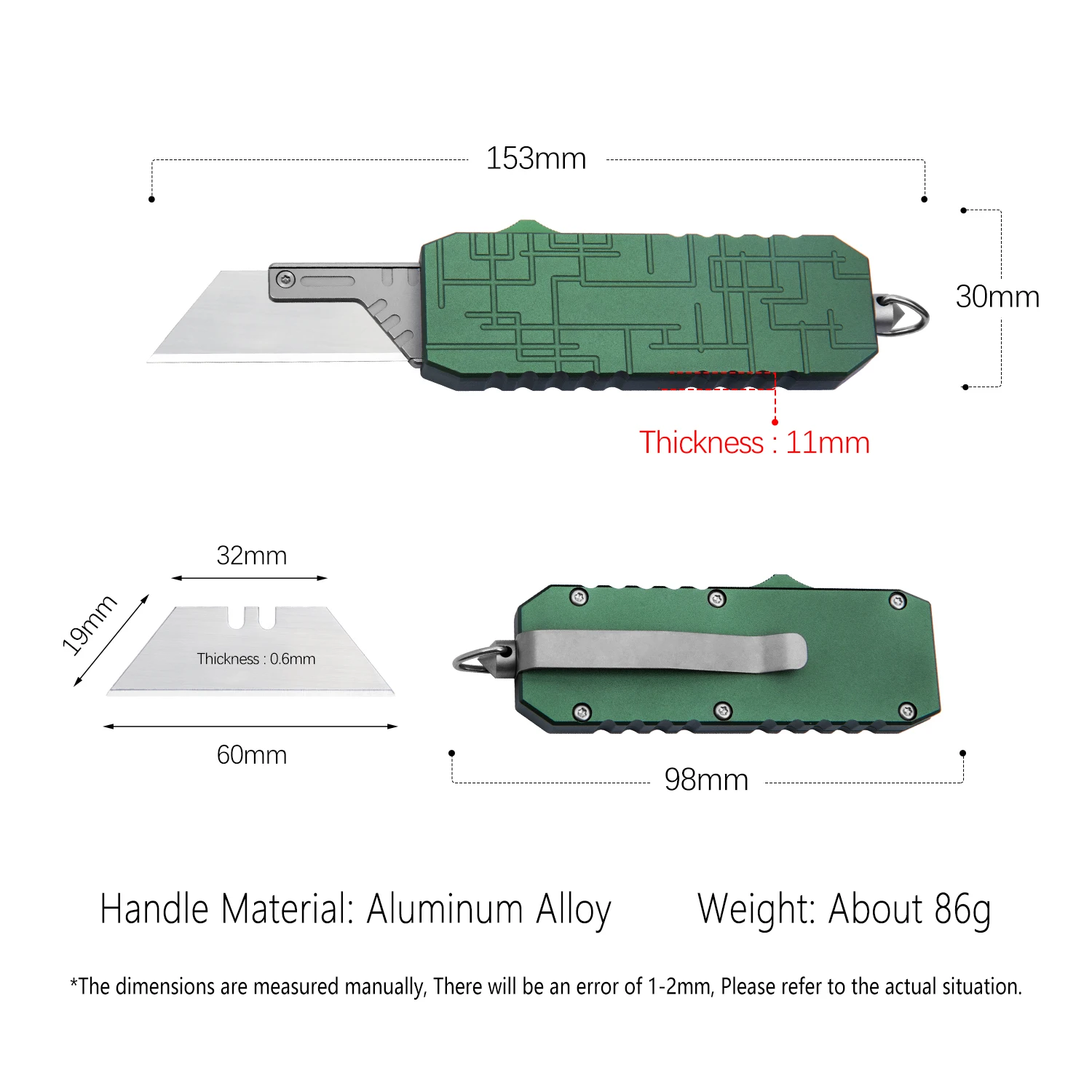 Imagem -06 - Faca de Mola de Liga de Titânio Multifuncional Lâmina de Aço Carbono Trapezoidal Anti Slip Handle Ferramentas ao ar Livre Edc Presente Avançado