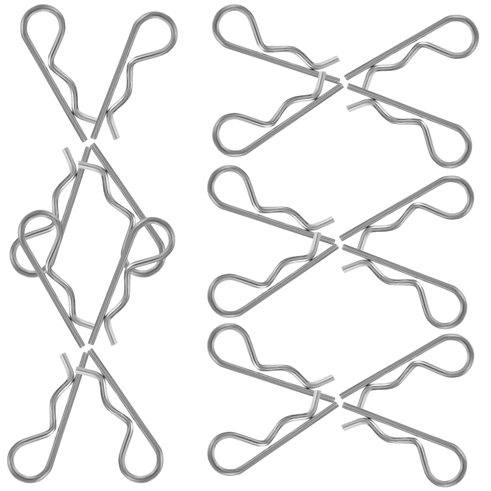 

20pcs Elastic Split Pin 1.6X32Mm Stainless Steel Double Loop Trailer Hitch Clip Spring Fastener For Tractors Mower Truck