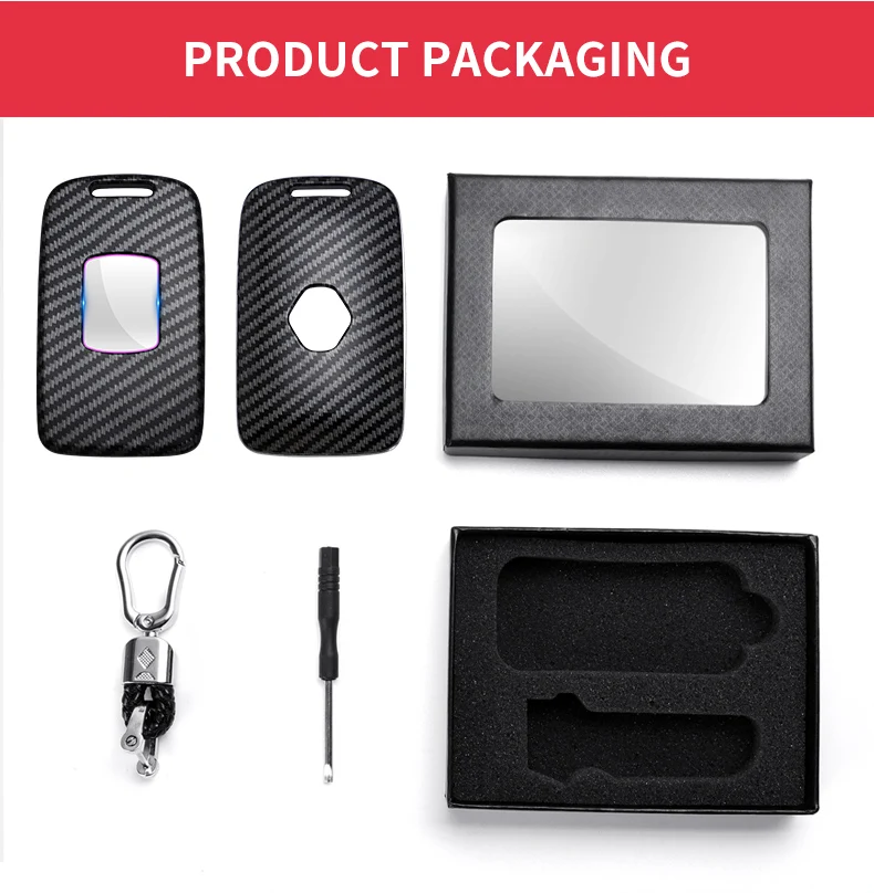 1PCS Stylish and Durable Carbon Fiber Key Shell for Renault Car Key - Full Protection with Multiple Color Options