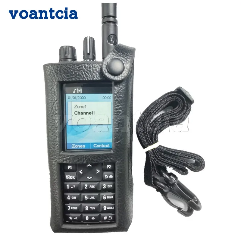 Voor Motorola R7 Walkie Talkie Tweeweg Radio Lederen Beschermhoes Schouderholster