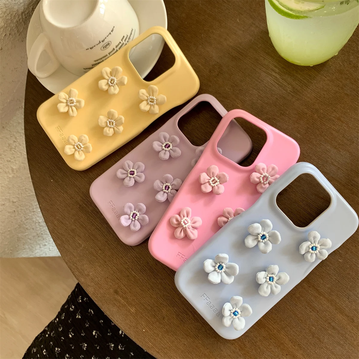 

New cartoon dopamine three-dimensional flowers Phone Case For iPhone 16 15 14 13 Pro Max fundas case Protective cover 16 16pro