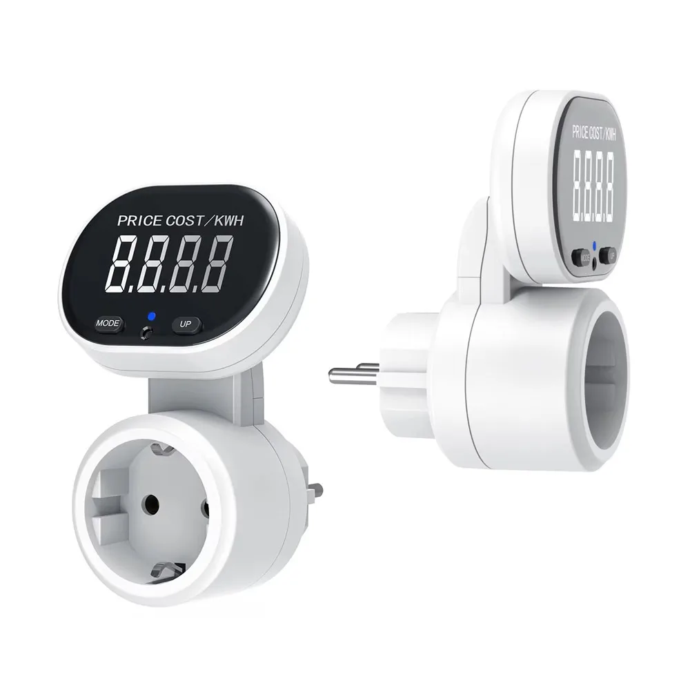

Metering Socket EU Plug Large Screen Rotatable Power Meter Socket 16A 3680W High Power Energy Monitor Billing Outlet 230V 50Hz
