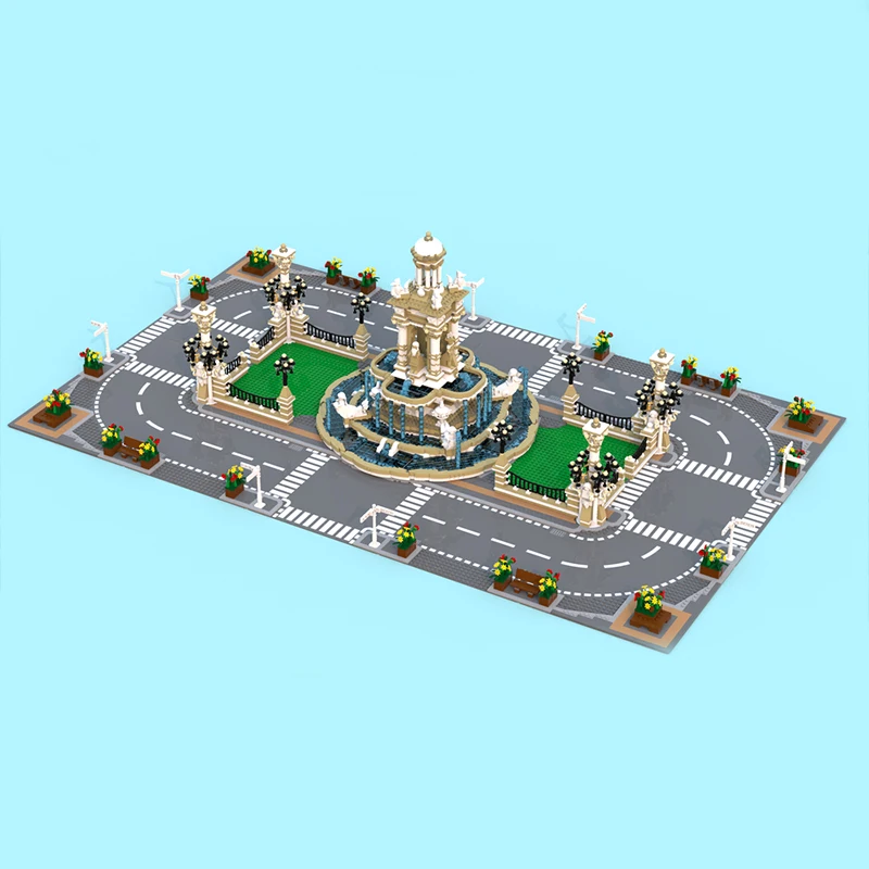 NEW6413PCS City Hot Selling Street View Moc Modular French Fountain buildingDIY creative ideas Children Toy birthday Gift Blocks