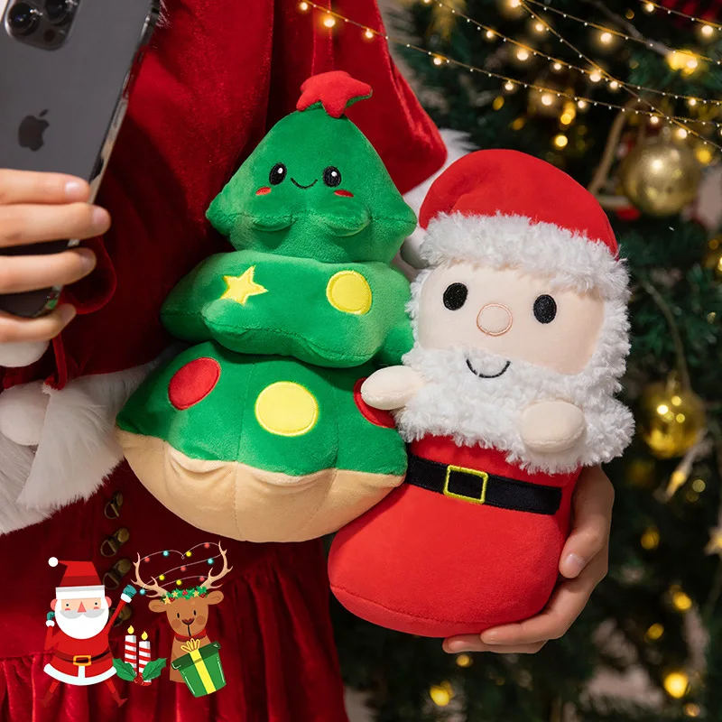 Kawaii 25CM Weihnachten Plüschtier Weihnachtsmann Weiche Puppe Weihnachtsdekoration Weihnachtsbaum Socken Weihnachtsgeschenke für Jungen Mädchen
