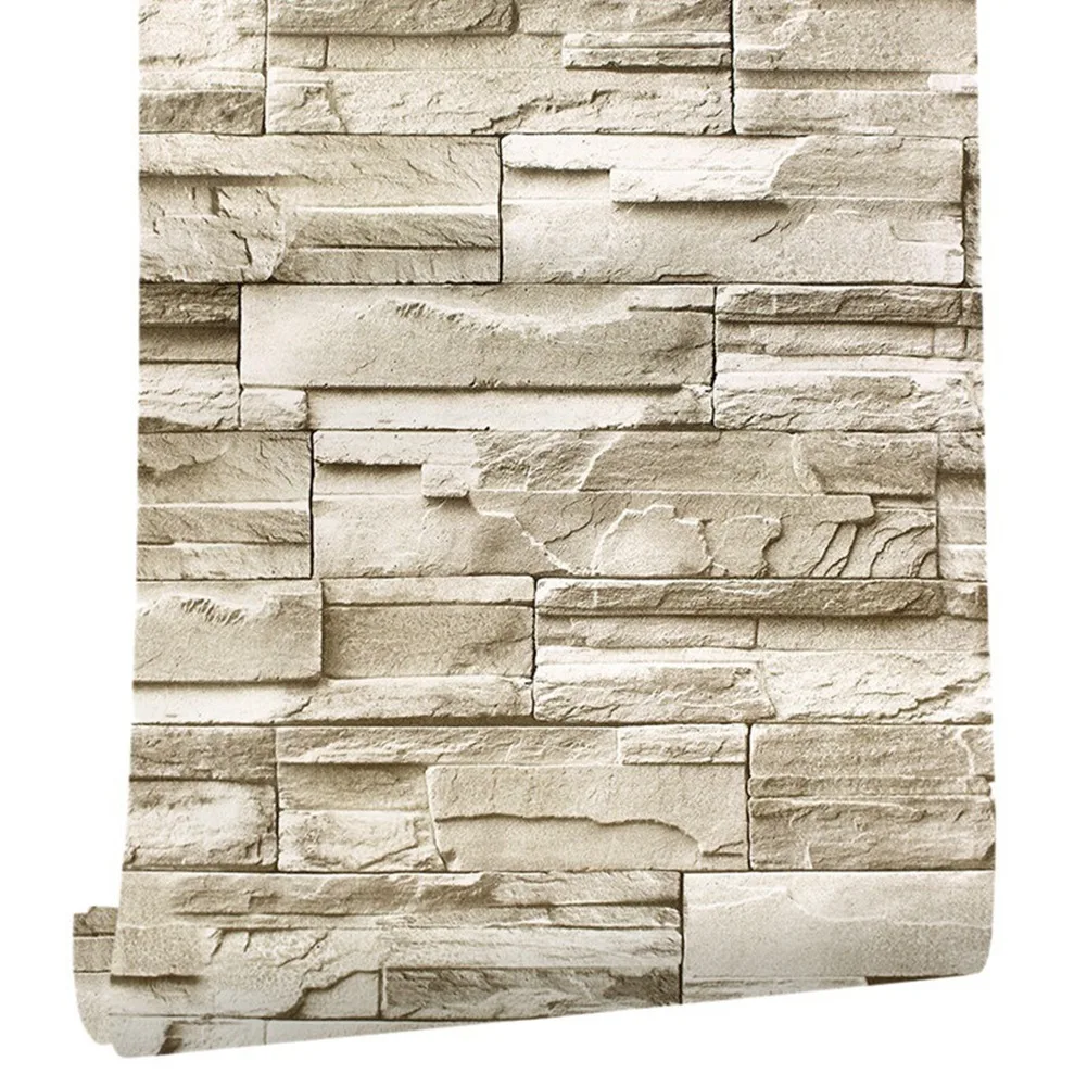 

6M Vinyl 3D Brick Rock Sticker Paper Self Adhesive Wallpaper Furniture Wall Stickers