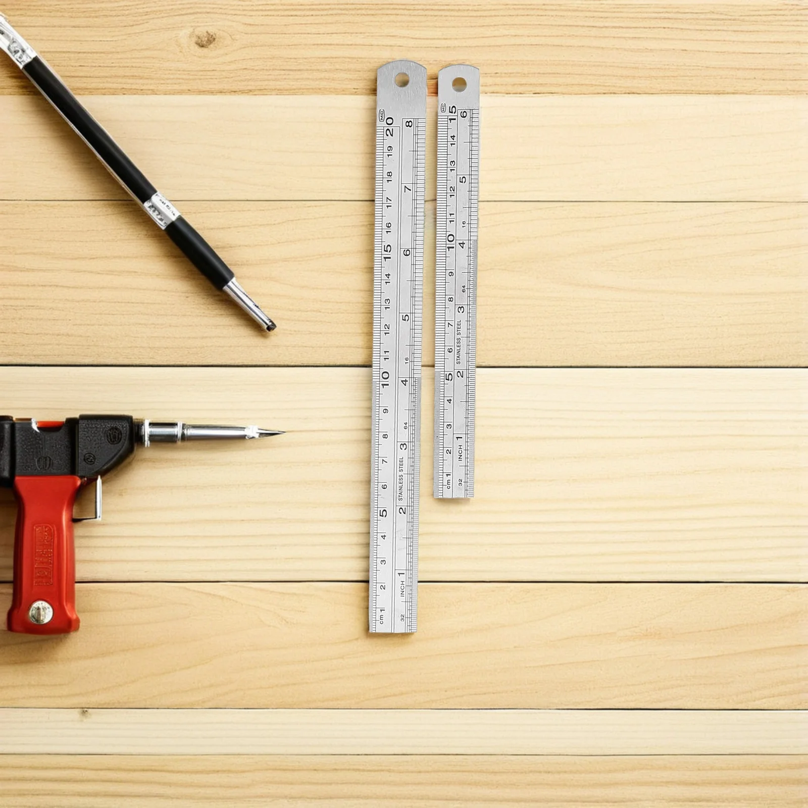 

4Pcs Thickened Stainless Steel Ruler Set Double Sided Metric Imperial Scale Precision Measuring Tool Office School Drawing