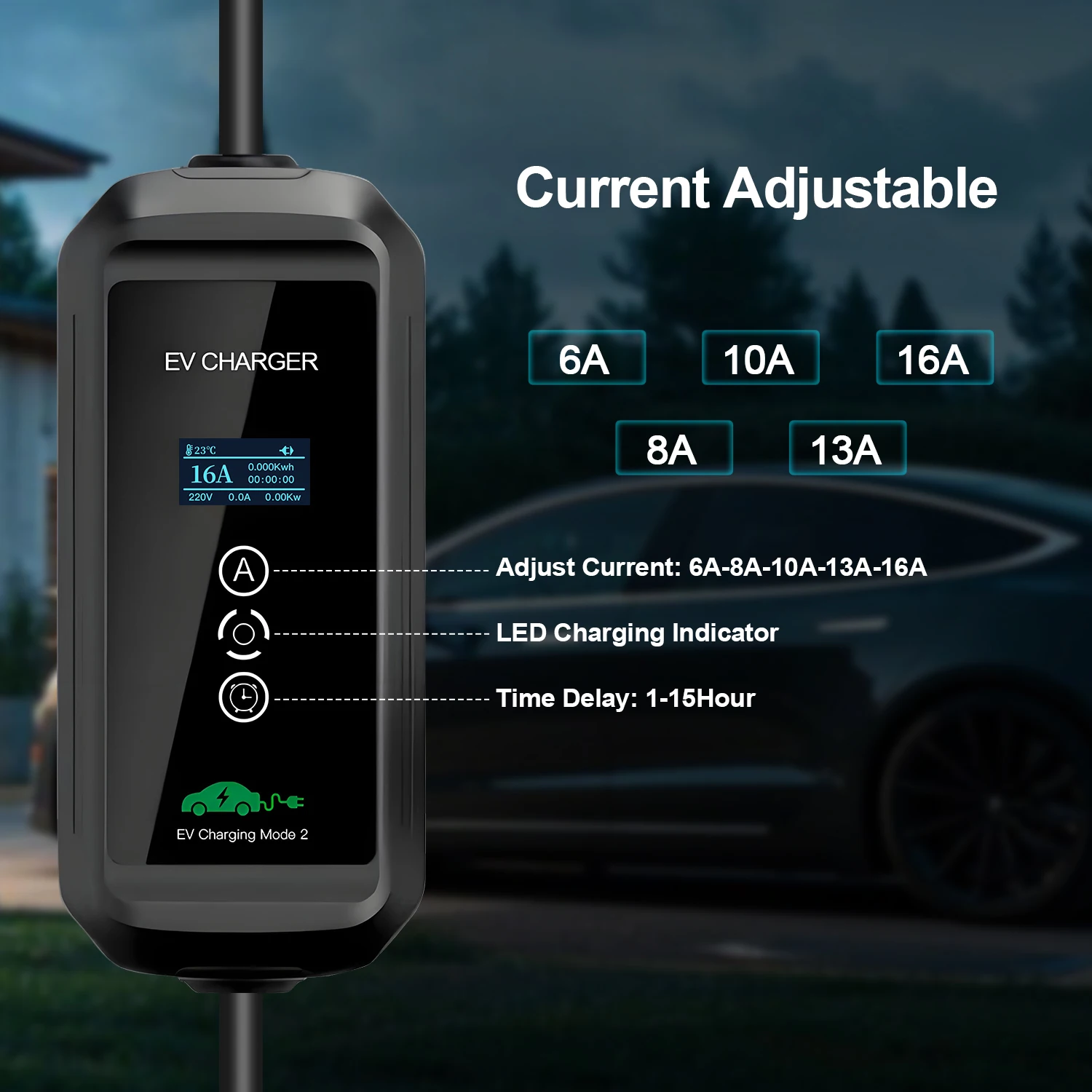 Kolanky 3.6KW التيار المتناوب شاحن سيارات كهربائية محمول Type2 IEC 62196 موصل قابس 16A 1 المرحلة محطة شحن صندوق الحائط للمركبات الكهربائية #2