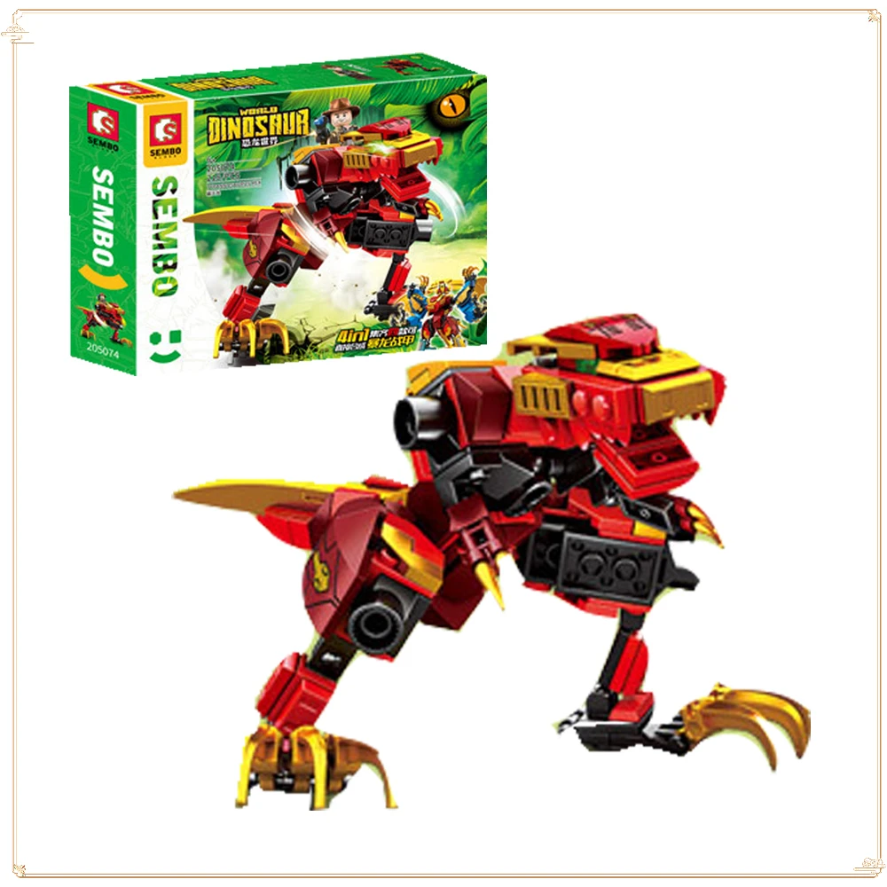 

Dinosaur World Four in One Puzzle Assembly Building Blocks Simulated Dinosaur Battle Game Tyrannosaurus Rex Boy's Birthday Gift