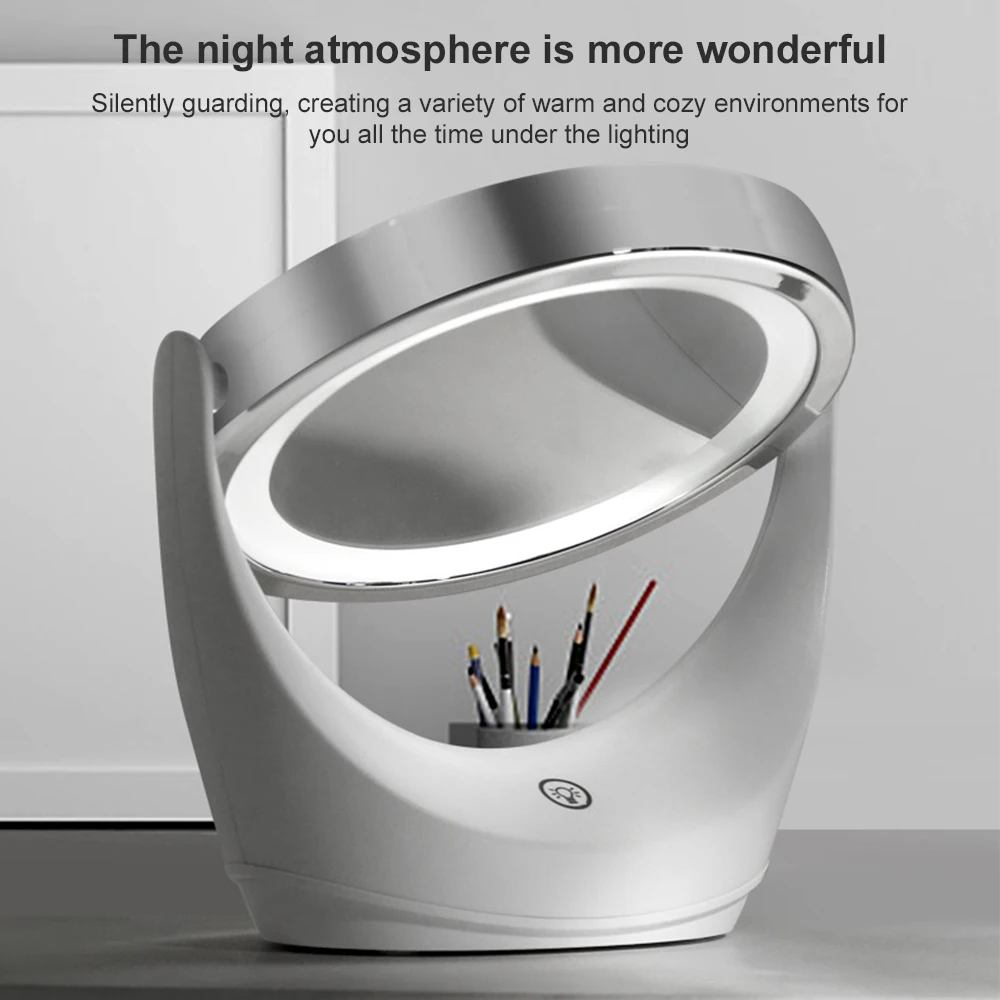 360 Grad LED Kosmetik spiegel 5-fache Vergrößerung doppelseitiger Spiegel 3-Gang-Lichter Kosmetik spiegel einstellbare Ausbesserung kosmetik – Detail 4