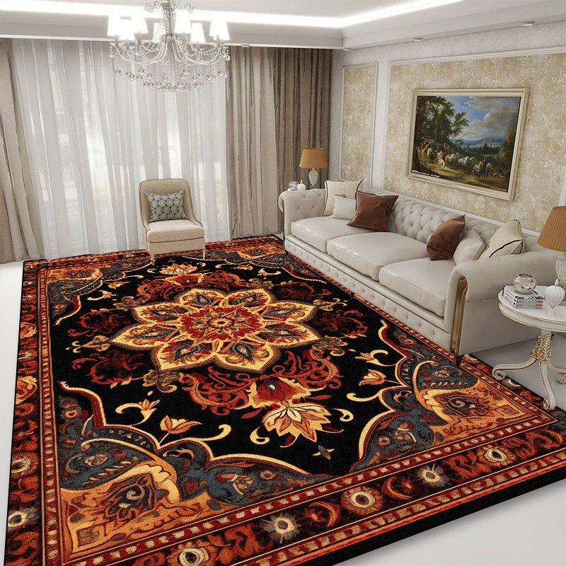 

Persian Retro Bohemian Large Carpet for Living Room Luxury Decoration Rug 200x300cm Non-slip Bedroom Cloakroom Washable Soft Mat
